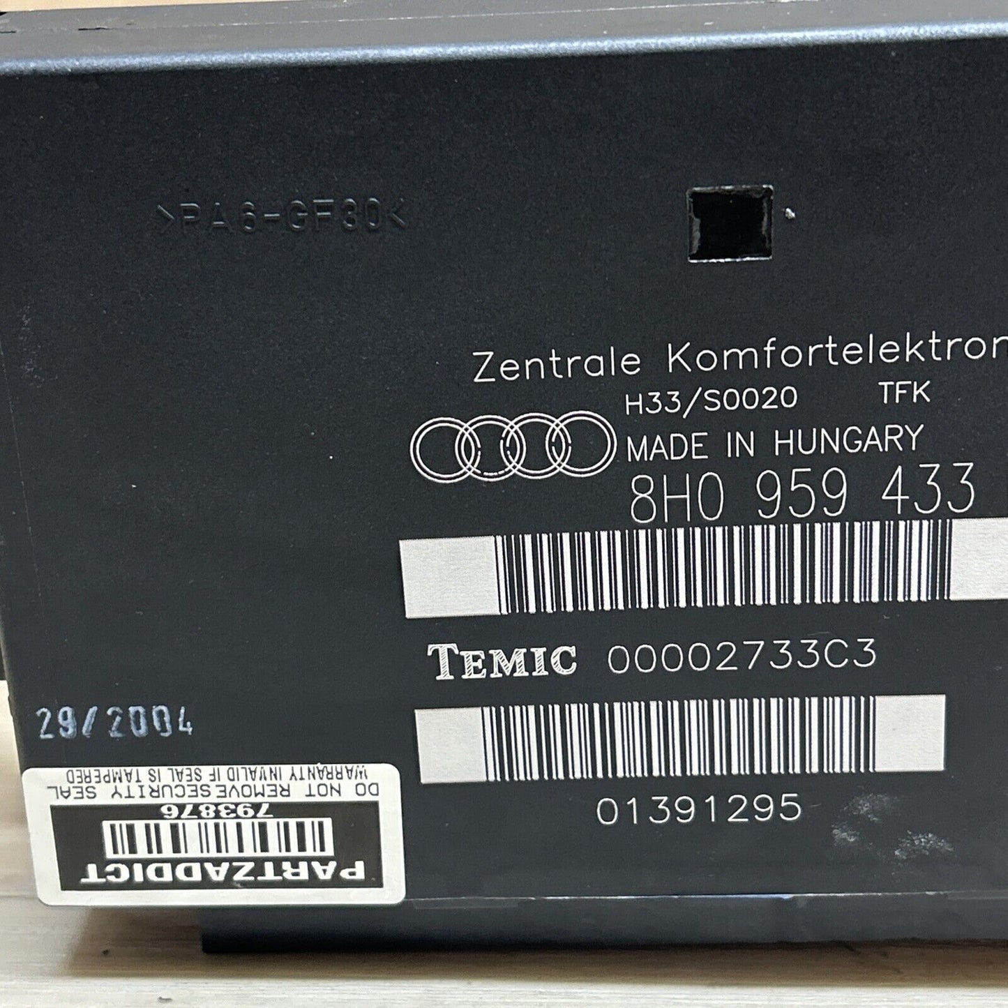 2003-2009 Audi A4 S4 Convertible CCM BCM Body Comfort Control Module 8H0959433E OEM
